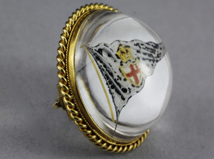 18 Carat Gold Essex Crystal Brooch - Royal London Yacht Club